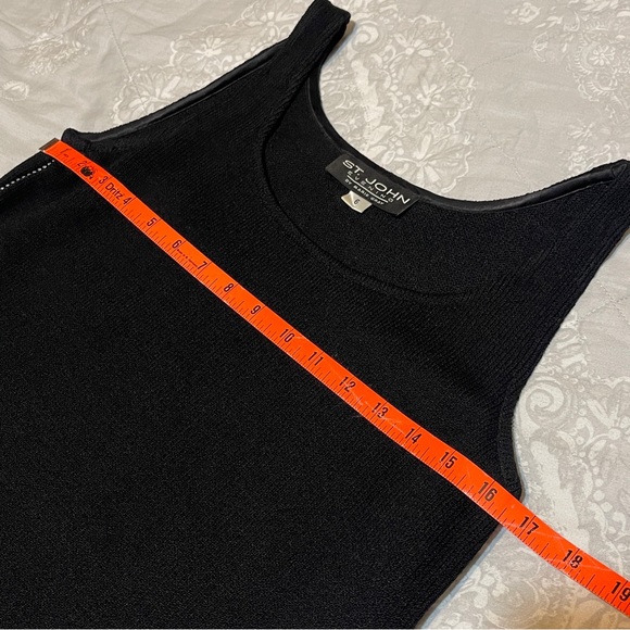 St JOHN Evening Top Black w/ Rhinestone Zippers - Picture 4 of 12